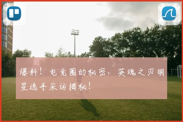 爆料！电竞圈的秘密，英魂之刃明星选手采访揭秘！